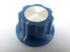 BLUE ABS SILVER TOP SKIRTED KNOB WITH BRASS SCREW